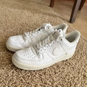 Used pair of Nike Airforce 1 ‘07 white on white on white size 10 men’s